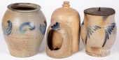 THREE PIECES OF STONEWARE, 19T