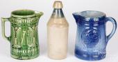 THREE PIECES OF STONEWARE, 19T