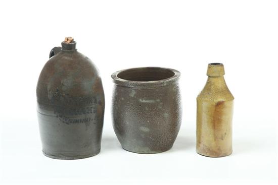 THREE PIECES OF STONEWARE. 