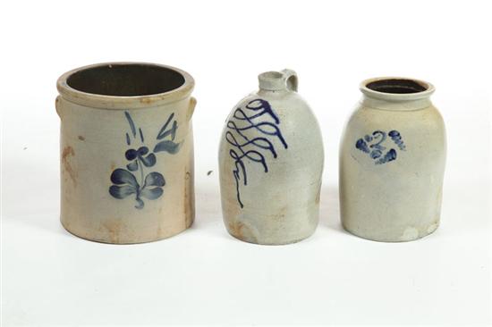 THREE PIECES OF STONEWARE. 