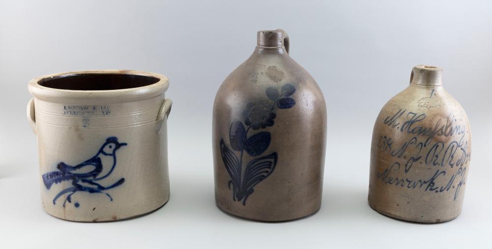 THREE PIECES OF STONEWARE