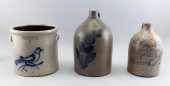 THREE PIECES OF STONEWARE MID-