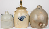 THREE PIECES OF STONEWARE<br>T