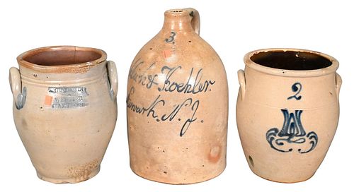 THREE PIECES OF STONEWAREThree