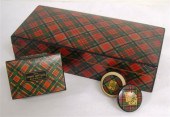 Three pieces of Tartanware: a