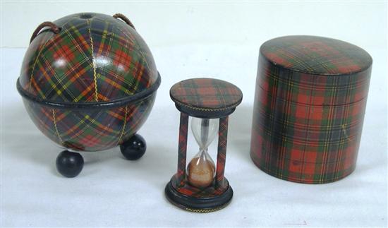 Three pieces of Tartanware: a