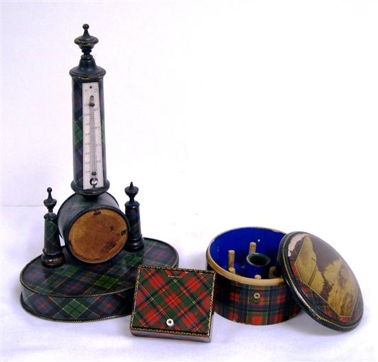 Three pieces of Tartanware: