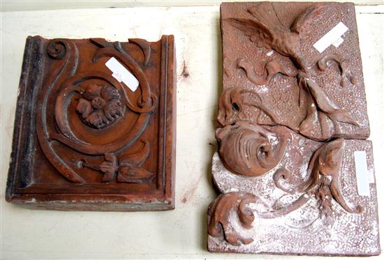 Three pieces of terracotta  two
