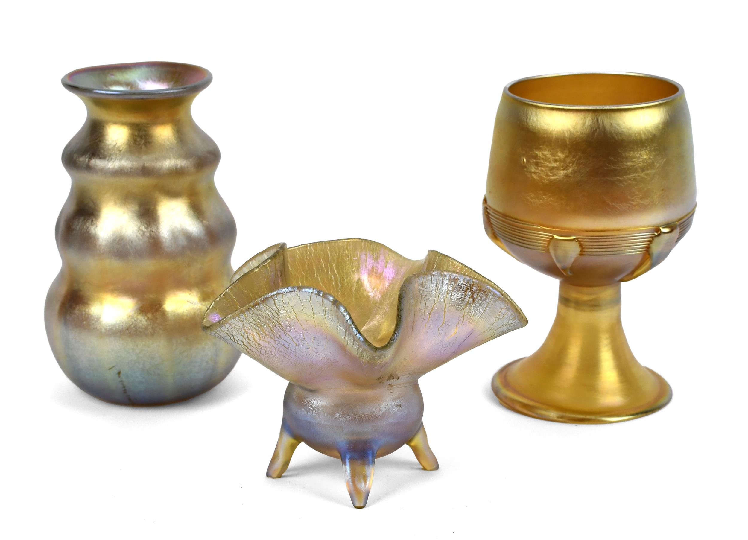 THREE PIECES OF TIFFANY GOLD