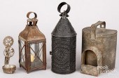 THREE PIECES OF TINWARE, FAT L