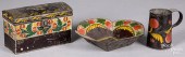 THREE PIECES OF TOLEWARE, 19TH