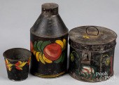THREE PIECES OF TOLEWARE, 19TH