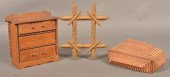 THREE PIECES OF TRAMP ART.Thre