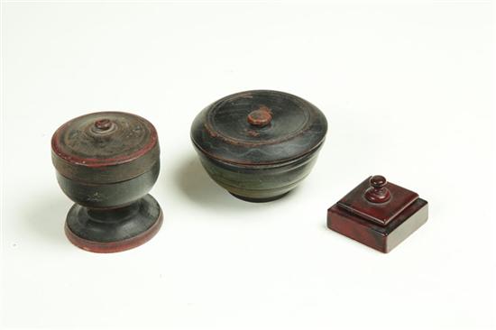 THREE PIECES OF TREEN.  American 