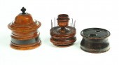 THREE PIECES OF TREENWARE.  Am