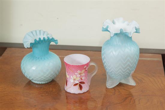 THREE PIECES OF VICTORIAN SATIN