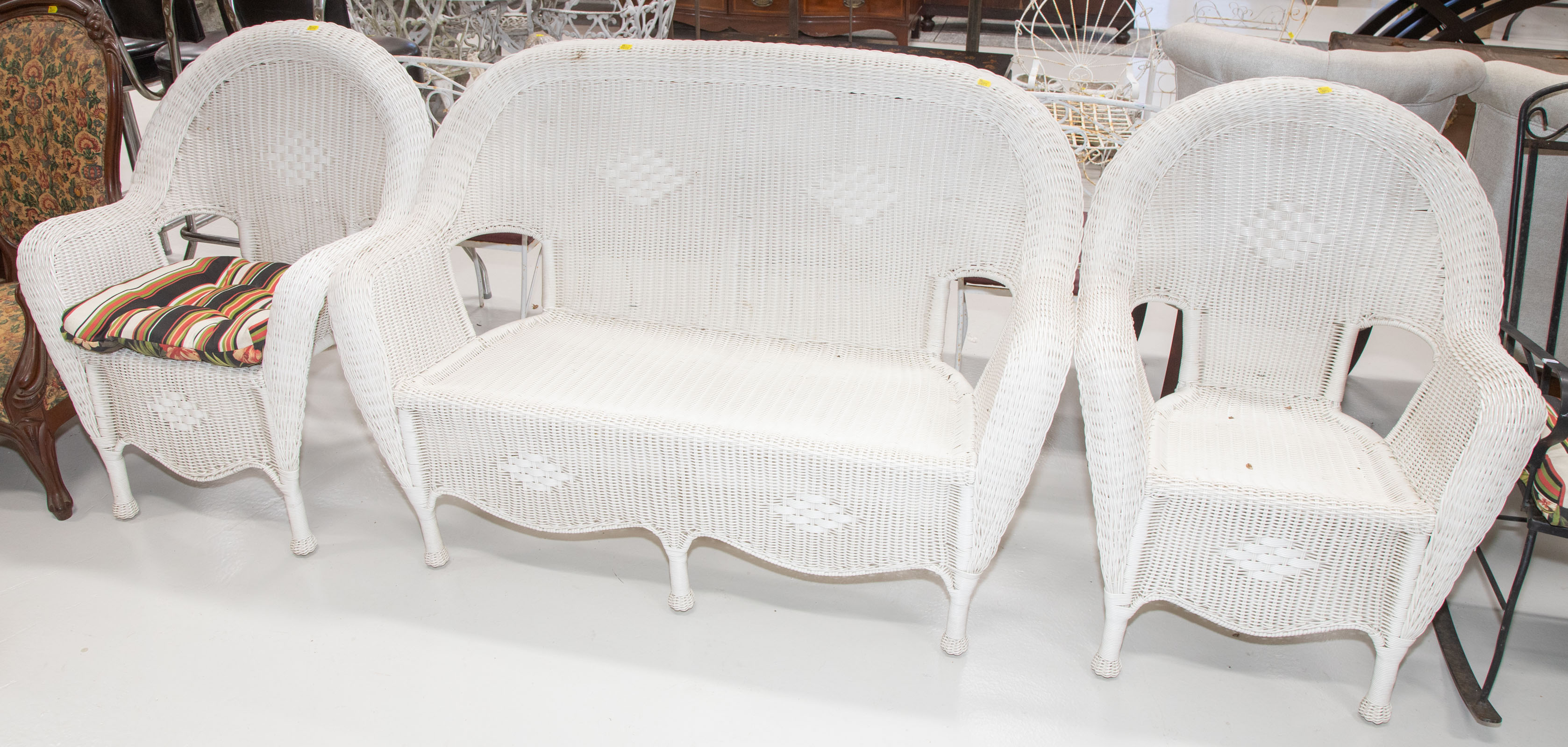 THREE PIECES OF WICKER PATIO