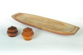 THREE PIECES OF WOODENWARE.  L