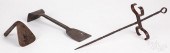 THREE PIECES OF WROUGHT IRON,