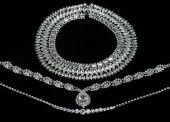 THREE PIECES RHINESTONE COSTUM