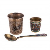THREE PIECES RUSSIAN SILVER 84