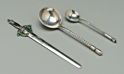 Three pieces Russian silver: