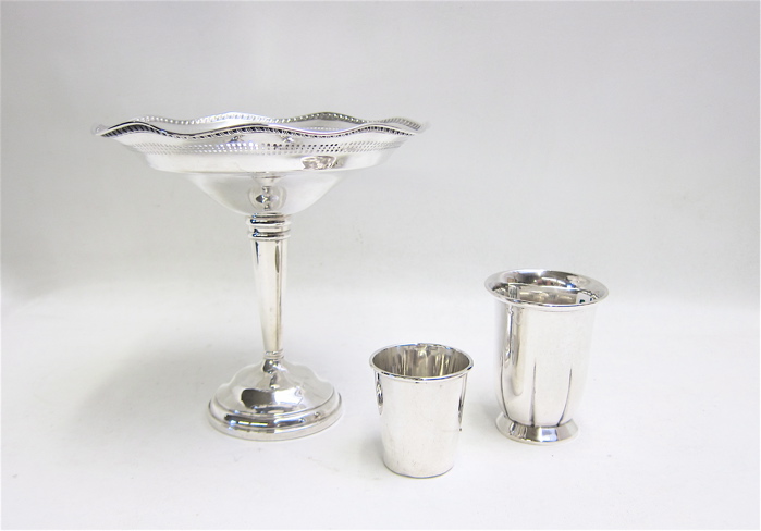 THREE PIECES SILVER HOLLOWWARE: (1)