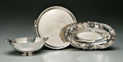 Three pieces silver plated