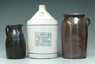 Three pieces Southern pottery: