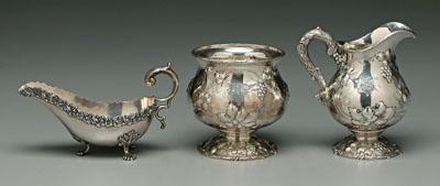 Three pieces sterling hollowware,