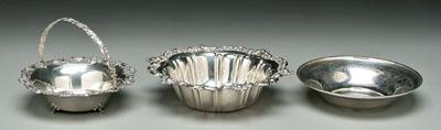 Three pieces sterling hollowware: