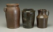 Three pieces stoneware pottery