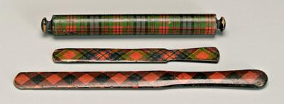 Three pieces tartanware: