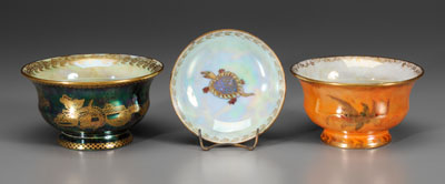 Three pieces Wedgwood lustre: bowl,