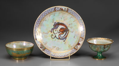Three pieces Wedgwood lustre: