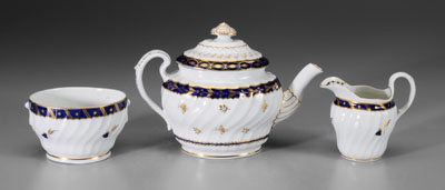 Three pieces Worcester porcelain: