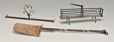Three pieces wrought iron: