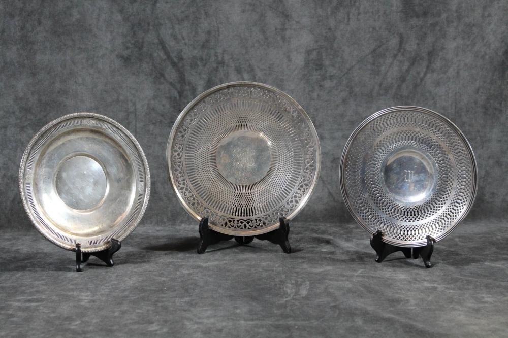 THREE PIERCED STERLING SILVER