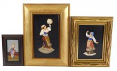 THREE PIETRA DURA PLAQUES, ITA
