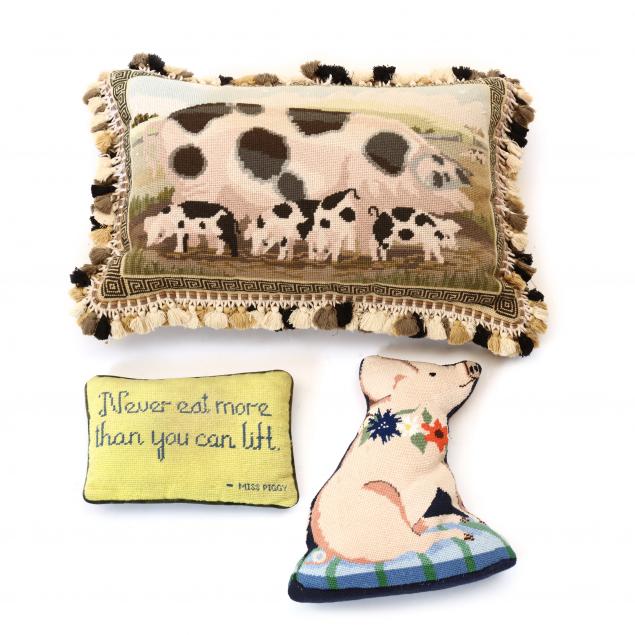 THREE PIG THEMED NEEDLEPOINT