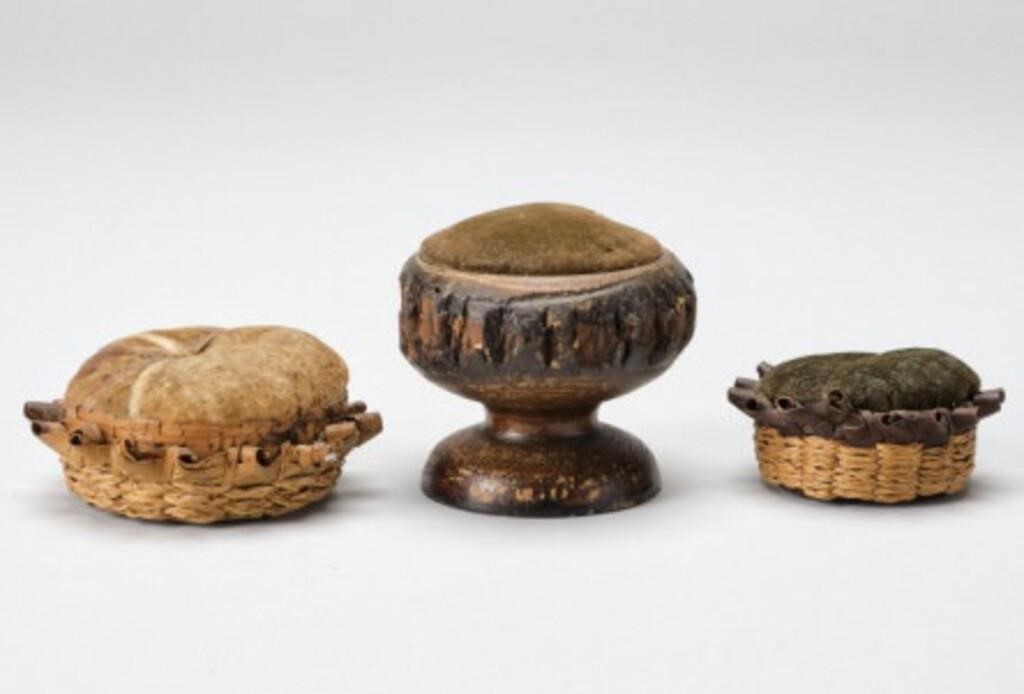 THREE PIN CUSHIONSA lot of three