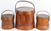 THREE PINE FIRKINS, 19TH C.<br