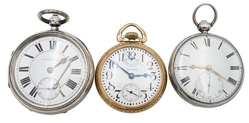 THREE POCKET WATCHES, TO INCLUDE