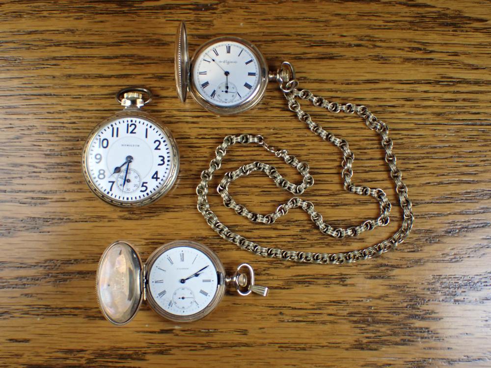 THREE POCKET WATCHESTHREE POCKET