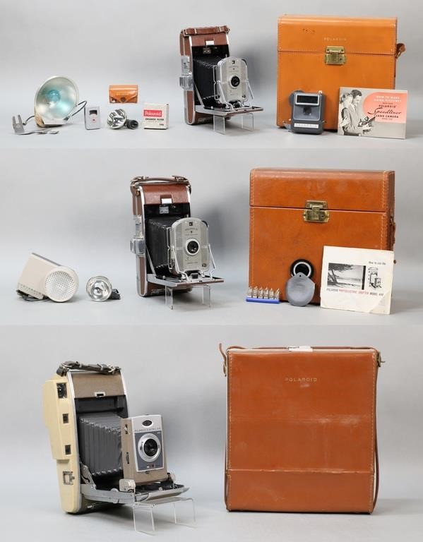THREE POLAROID CAMERAS WITH