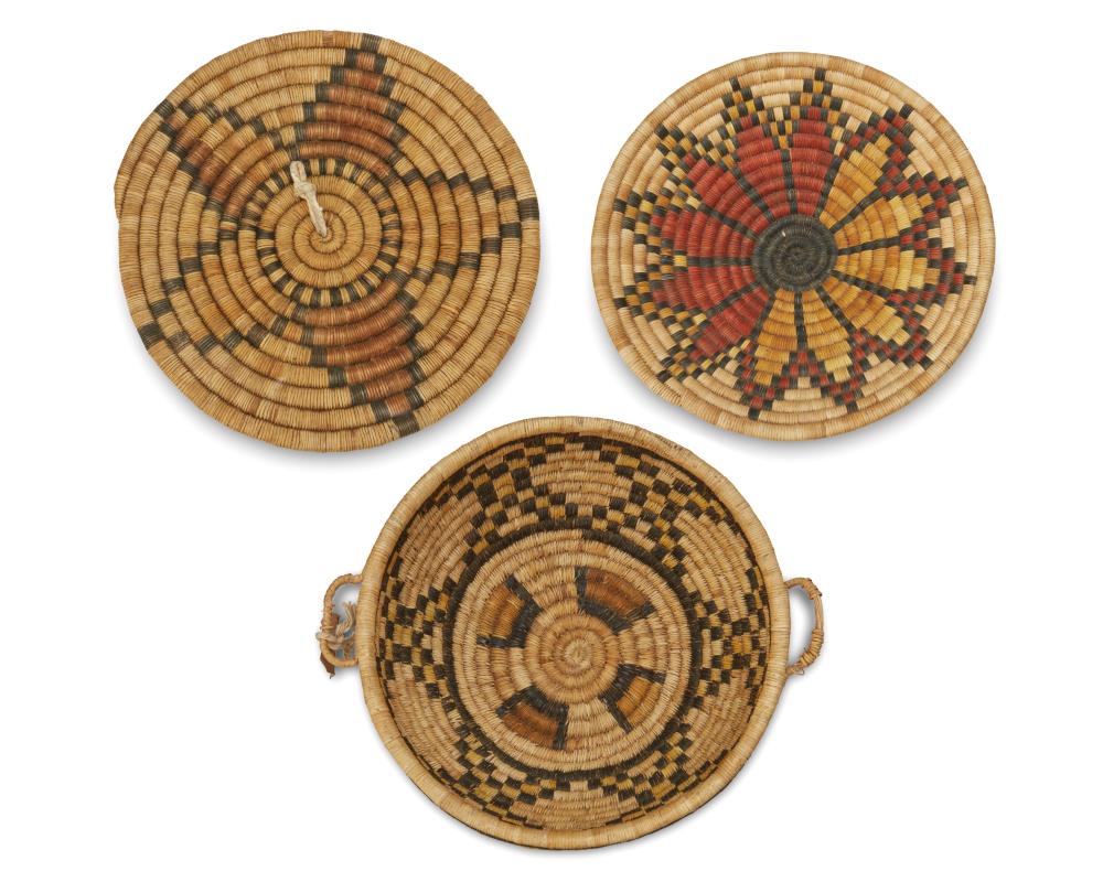 THREE POLYCHROME HOPI PUEBLO