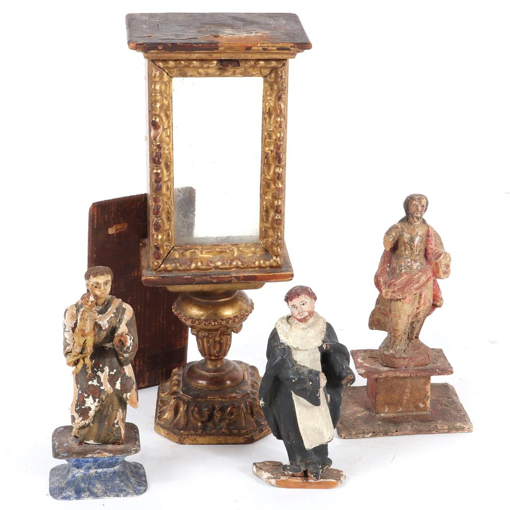 THREE POLYCHROMED SPANISH