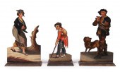 THREE PONTYPOOL JAPANNED FIGUR