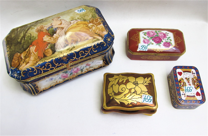 THREE PORCELAIN AND ONE CLOISONNE