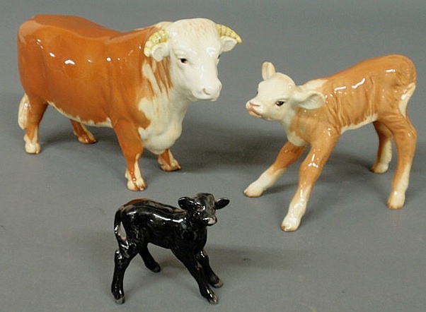Three porcelain animals probably by
